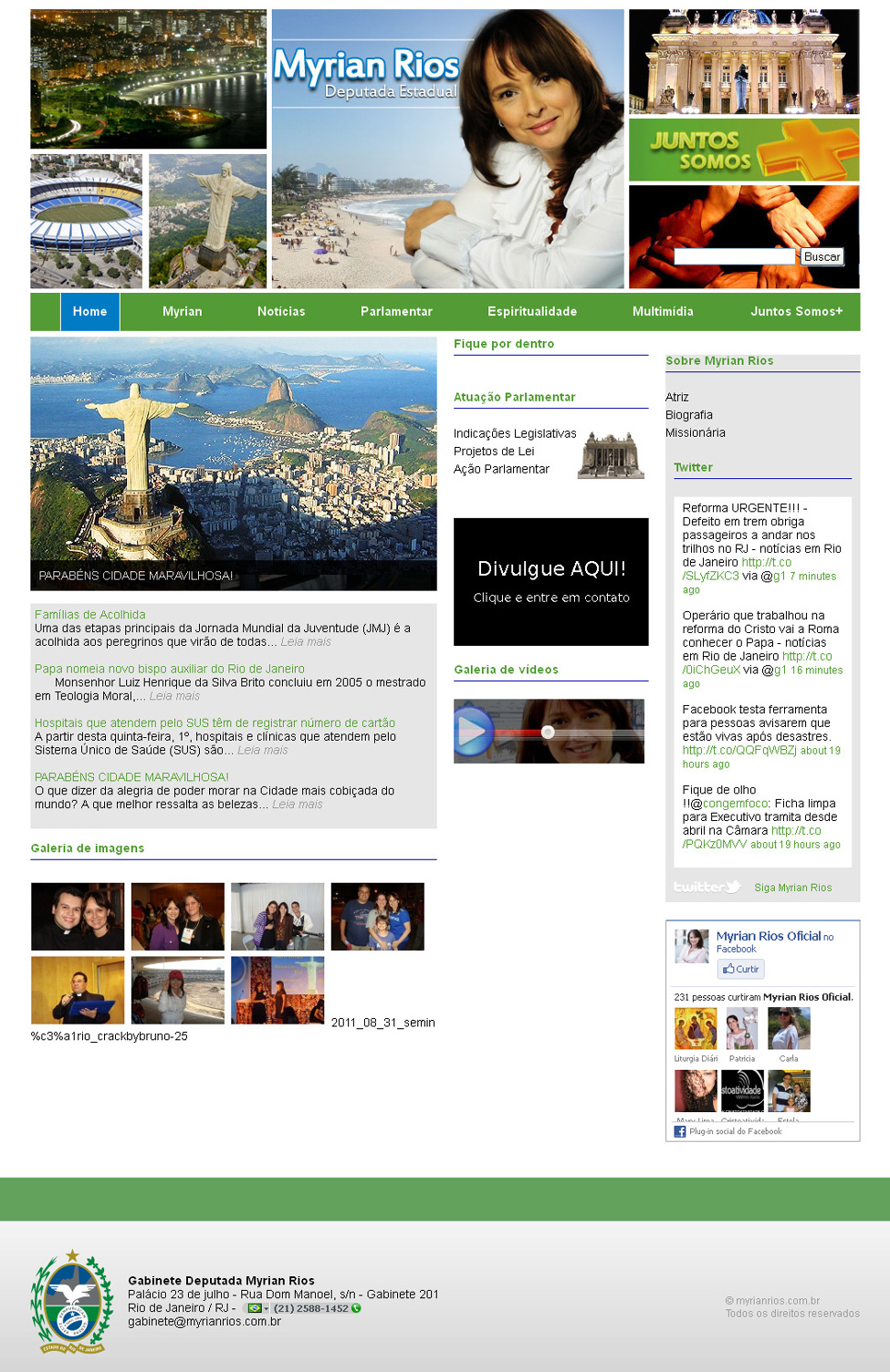 Deputada Myrian Rios - Site em WordPress