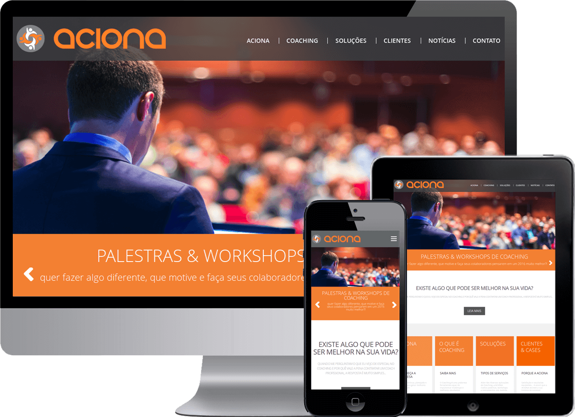 Site WordPress responsivo - Aciona Coaching