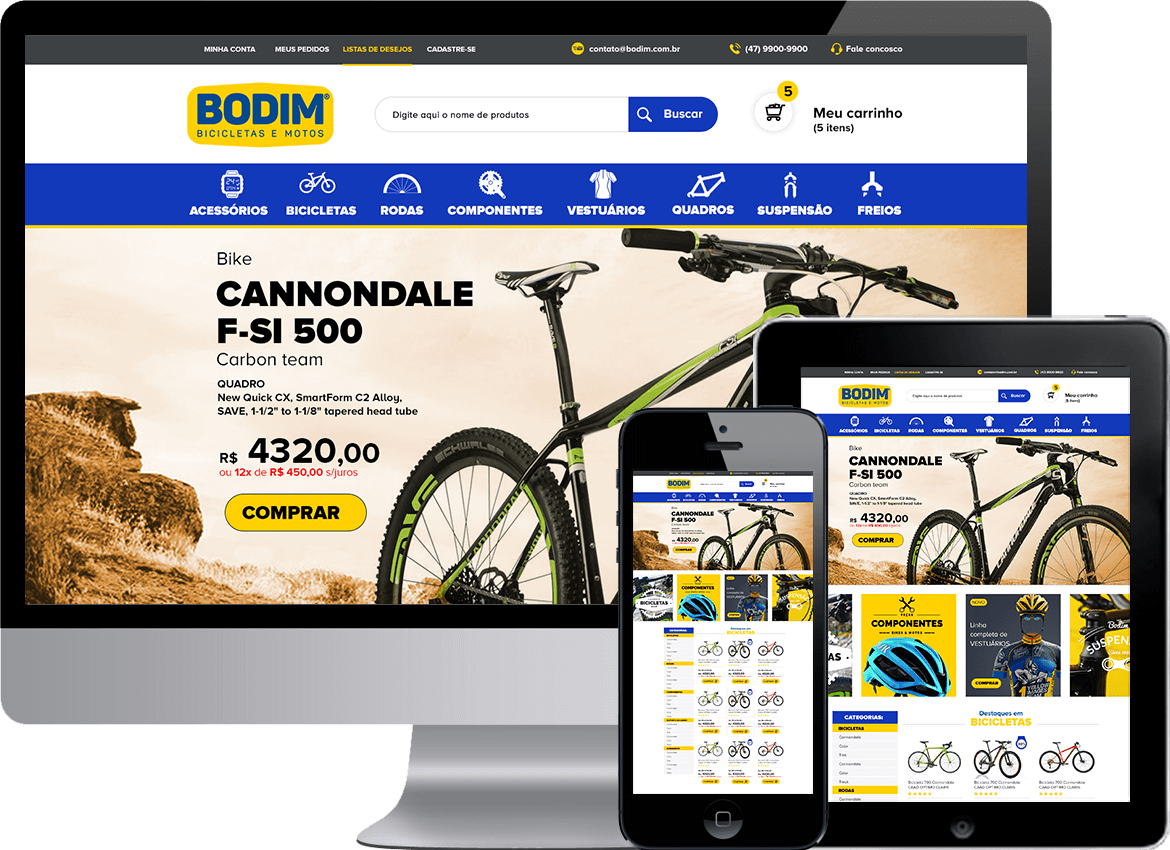Loja Virtual Magento responsivo - Bodim Bicicletas